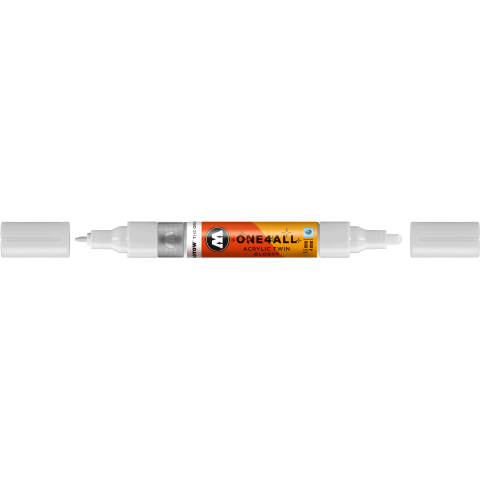 Molotow Lackmarker One4all Glossy Twin Stirchstärke 1,5/4 mm, weiß glänzend (251)