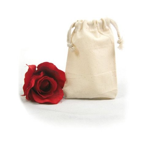 Cotton sack with drawstring 10 x 14 cm, 100% cotton, natural