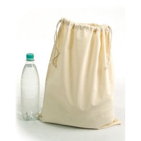 Cotton sack with drawstring 40 x 50 cm, 100% cotton, natural