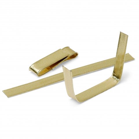 Securing clips, gold l = 80, w = 7,0 mm, 10 pieces, straight, gold
