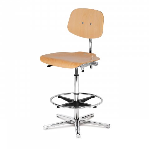 Modulor counter stool 490-790 x 480 x 415 mm, natural beech