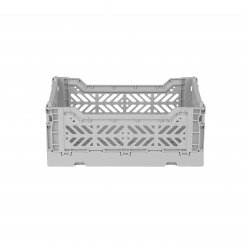 Aykasa folding box, mini 27 x 17 x 11 cm, PP, grey