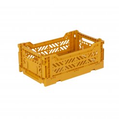 Aykasa folding box, mini 27 x 17 x 11 cm, PP, mustard