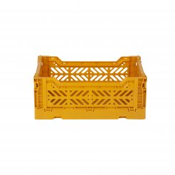Aykasa folding box, mini 27 x 17 x 11 cm, PP, mustard