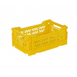 Aykasa folding box, mini 27 x 17 x 11 cm, PP, yellow