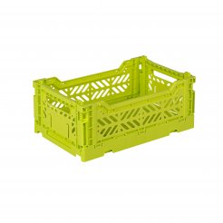 Aykasa folding box, mini 27 x 17 x 11 cm, PP, acid yellow