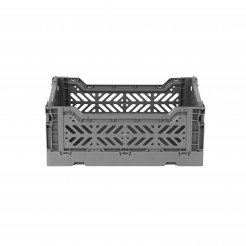 Aykasa folding box, mini 27 x 17 x 11 cm, PP, stone grey