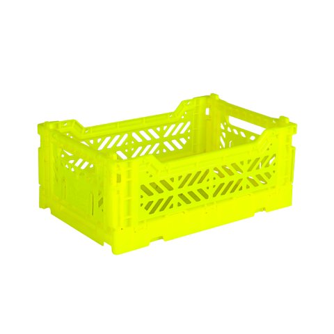 Aykasa Caja plegable, mini 27 x 17 x 11 cm, PP, amarillo neón