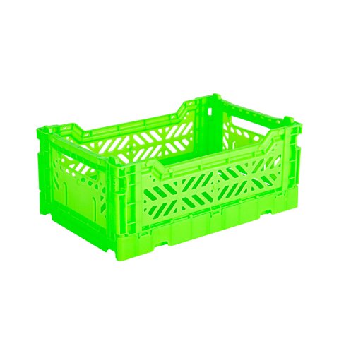 Aykasa Caja plegable, mini 27 x 17 x 11 cm, PP, verde neón