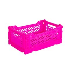 Aykasa folding box, mini 27 x 17 x 11 cm, PP, neon pink