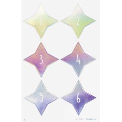 Advent calendar numbers stickers, 24 pieces, with hot foil, sparkles, iridescent