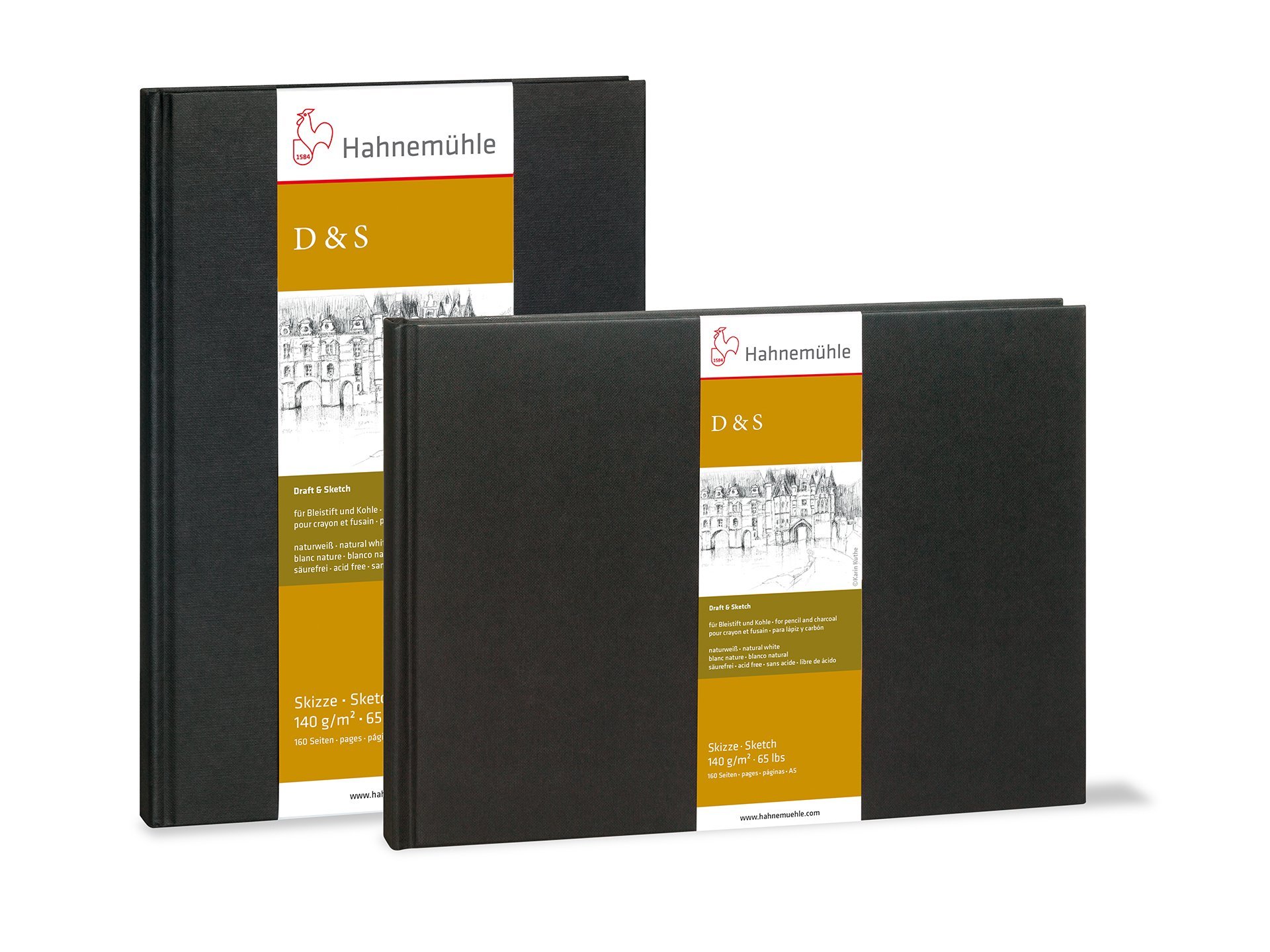 Sketch Book D&S 140 gsm black, stitched binding – Artist Home