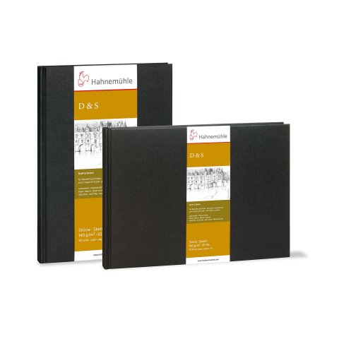 Hahnemühle D&S sketchbook, natural white, 140 g/m² 90 x 125 mm, broad, 30 shts/60 pgs, thread bound