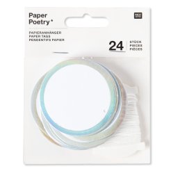 Gift labels Hot Foil round, ø 60 mm, 400 g/m³, 24 pieces, perforated, iridescent