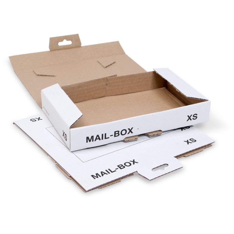 Mailbox shipping cartons, white