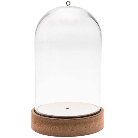 Dekohaube ø 11 cm, h = 18,5 cm, mit Holzsockel, MDF + Acryl