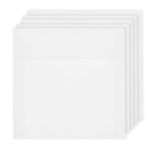 Paper Poetry Luxury quadratische Kuverts haftkleb. 160 x 160, 5 Stück, 01 weiß