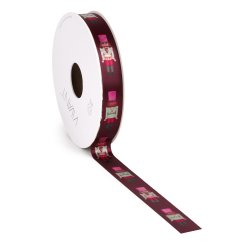 Satin ribbon Christmas motif