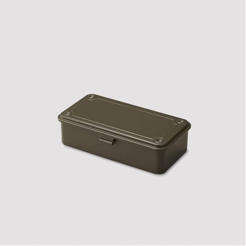 Toyo steel tool box T-190 195 x 95 x 50 mm, sheet steel khaki