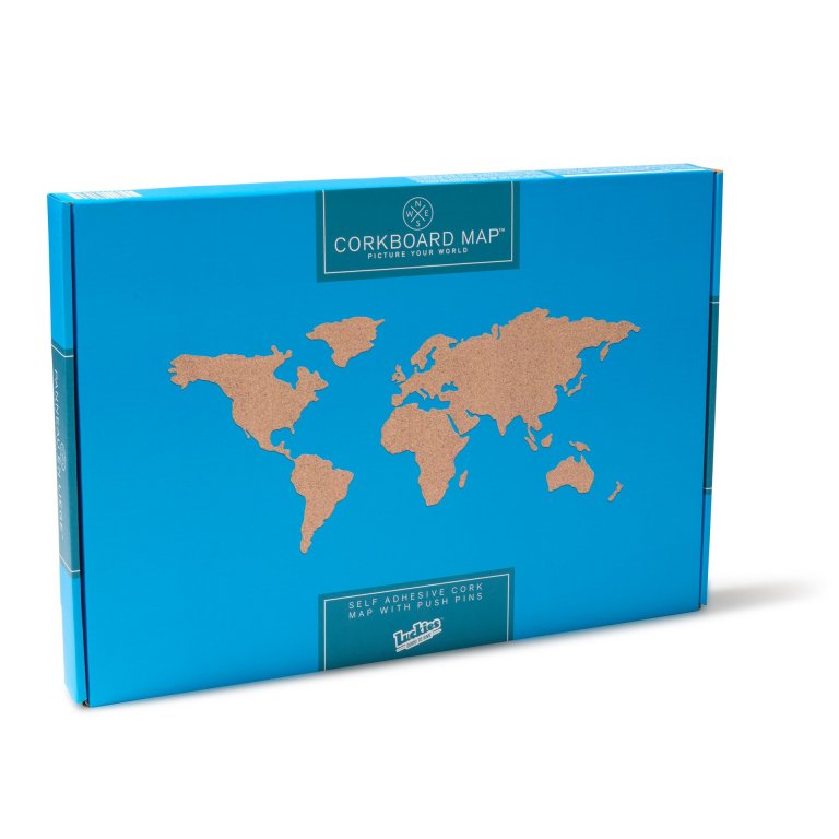 World map cork pinboard