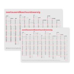 Rikiki Jahreskalender Siebdruck Neon