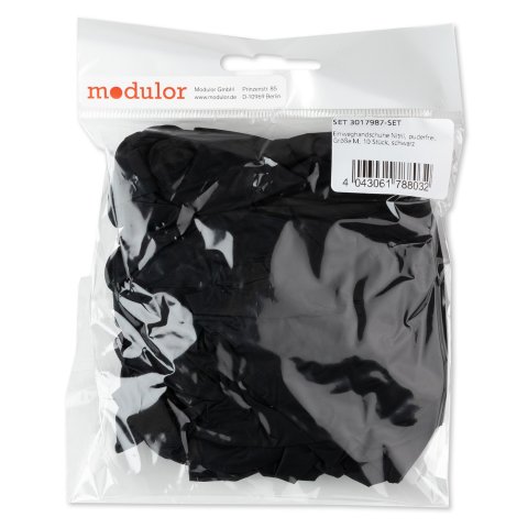 Einweghandschuhe Nitril, puderfrei Größe M, 10 Stück, schwarz