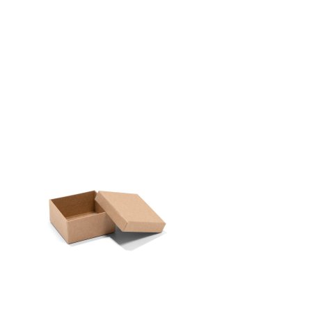 Caja cuadrada de cartón marrón crudo 35 x 65 x 65 mm