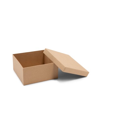 Caja cuadrada de cartón marrón crudo 50 x 102 x 102 mm