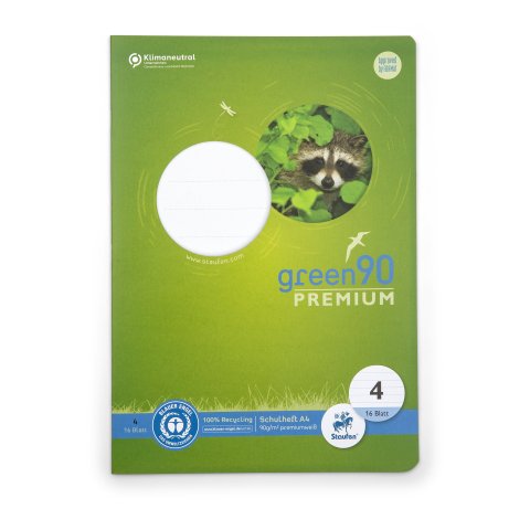 Staufen Schulheft Recycling DIN A4, 16 Blatt/32 Seiten, Lineatur 4 (liniert)