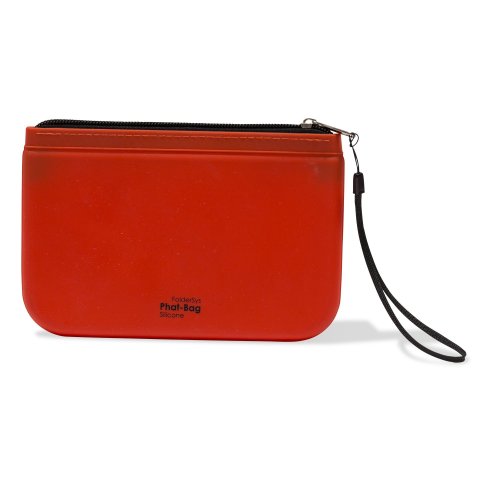 Bolsa de silicona con cremallera, opaca ("Phat-Bag") 185 x 125 mm, para DIN A6, rojo claro