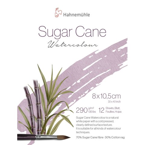 Hahnemühle Aquarellblock Sugar Cane, 290 g/m² Miniblock, 80 x 105 mm, 12 Blatt, matt