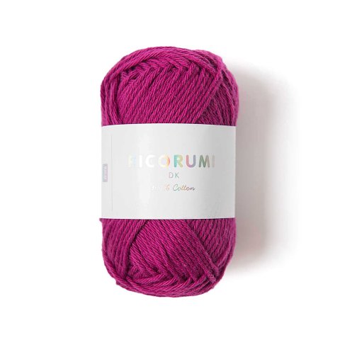 Ricorumi, wool DK ball 25 g = 57.5 m, 100 % cotton, 015, berry