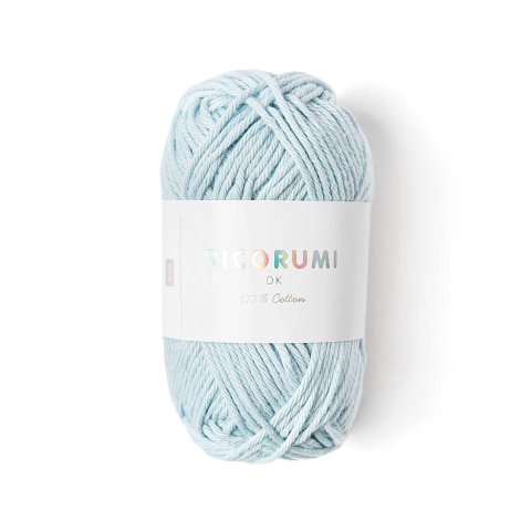 Ricorumi, ovillo de lana DK 25 g = 57,5 m, 100 % algodón, 033, azul claro