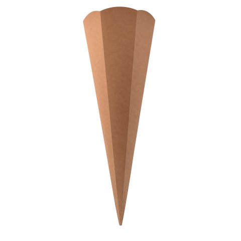 School cone blank kraft cardboard h = 65 cm, ø 19 cm, 400 g/m², FSC, kraft/brown
