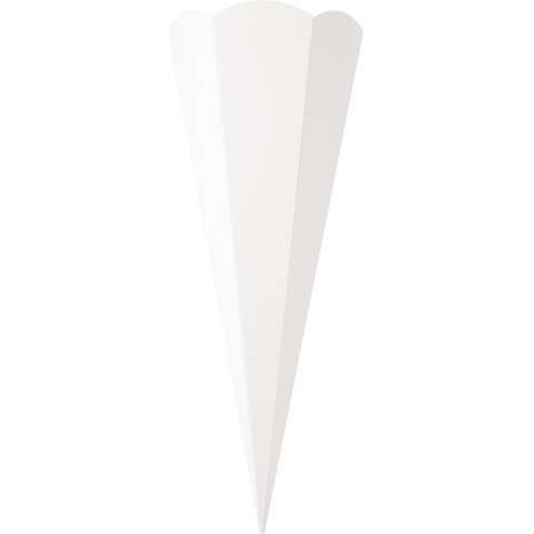 School cone blank kraft cardboard h = 68 cm, ø 20 cm, 400 g/m², FSC, white