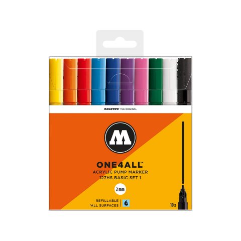Molotow paint marker One4all 127HS, set of 10 Basic 1, (450)