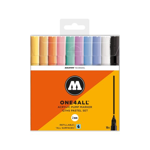 Molotow Lackmarker One4all 127HS, 10er-Set Pastell-Kit, (452)