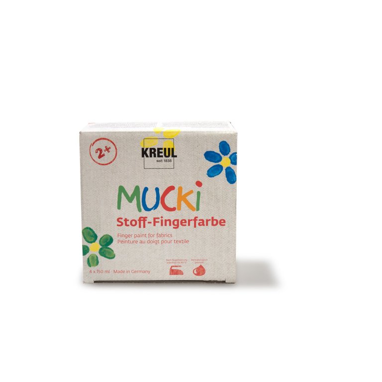 Fingerfarben Stoff Set, Mucki
