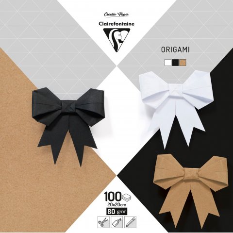 Origami Faltblätter, durchgefärbt, mix pack 80 g/m², 200 x 200, 3 Farben sortiert, 100 Blatt