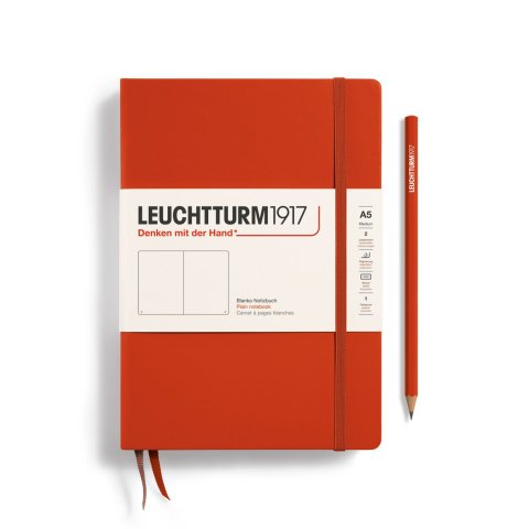Leuchtturm Notizbuch Hardcover A5, Medium, blanko, 251 Seiten, fox red