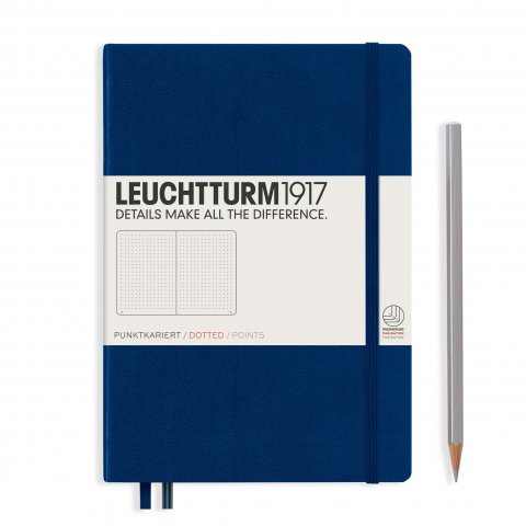 Leuchtturm Notizbuch Hardcover A5, Medium, punktkariert, 251 Seiten, marine