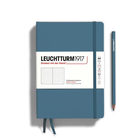 Leuchtturm Notizbuch Hardcover A5, Medium, punktkariert, 251 Seiten, stone blue