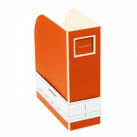 Archivo de la revista Semicolon 10,5 x 31 x 26 cm, con ventana deslizante, naranja