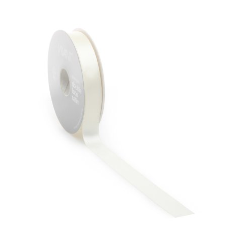 Doppelseitiges Satinband glänzend, b = 16 mm, l = 5 m, creme/elfenbein