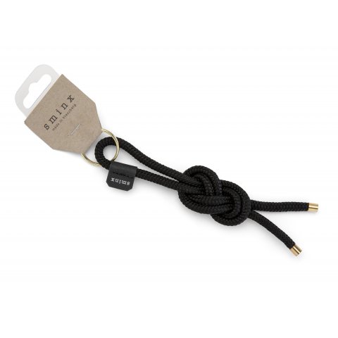 Sminx Smart Strings key fob, figure 8 knot l = 15,5 cm, key ring ø = 25 mm, black
