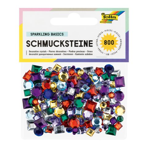 Gemstones 800 pieces, square + round, mixed colors