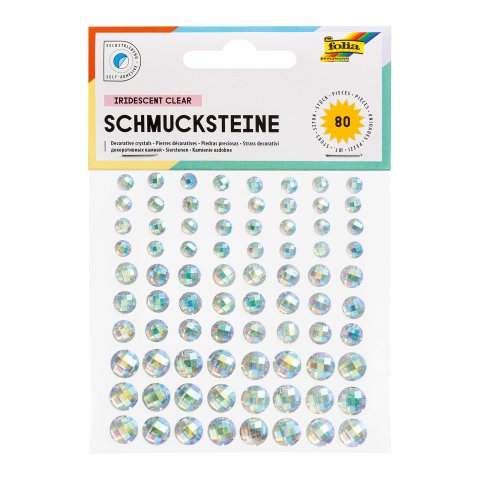 Gemstones 80 pieces, self-adhesive, iridescent