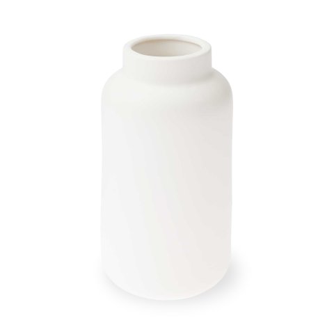 Jarrón de porcelana 18 x 10 x 10 cm, blanco mate