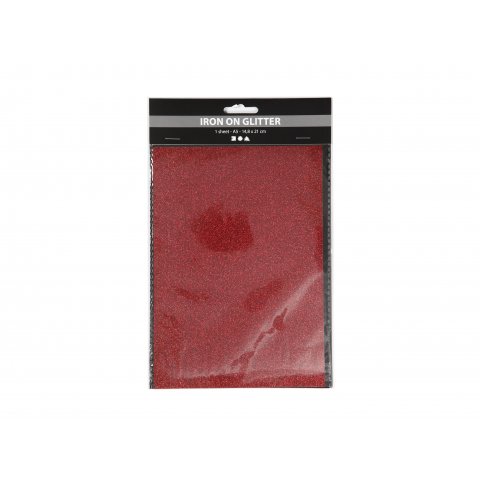 Ferro su pellicola Glitter DIN A5, 14,8 x 21 cm, 1 foglio, rosso