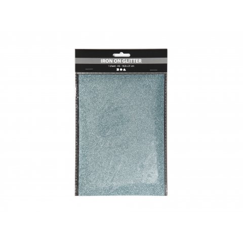 Ferro su pellicola Glitter DIN A5, 14,8 x 21 cm, 1 foglio, blu chiaro